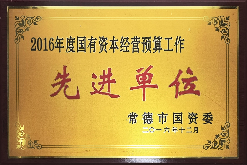 2016年度國(guó)有資本經(jīng)營(yíng)預(yù)算工作先進(jìn)單位