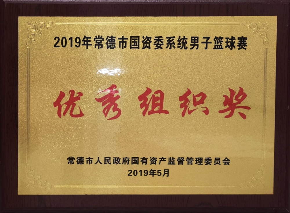 2019年常德市國資委系統(tǒng)男子籃球賽優(yōu)秀組織獎(jiǎng)